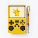 Coque silicone jaune pour console rétro Retro One™, vue de face avec dragonne