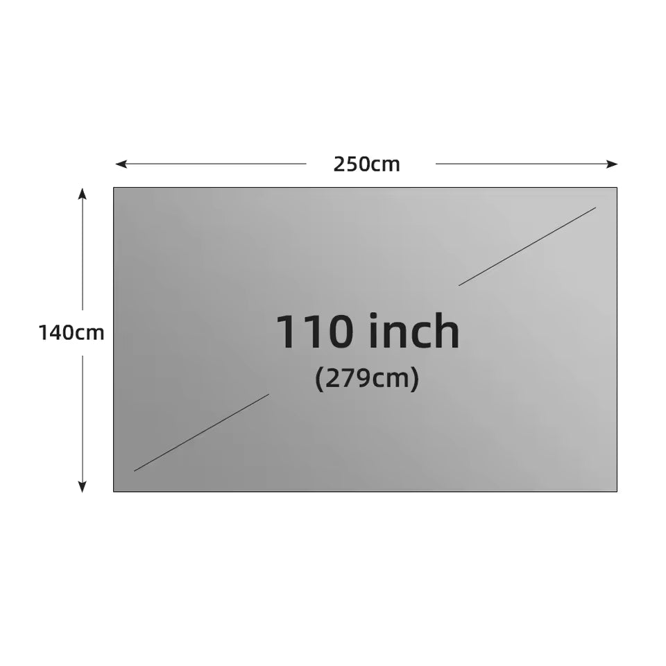 Toile de Projection 4K Surface Mate – Tissu Épais Anti-plis Haute Densité 16:9 – Multitaille (60" à 133")