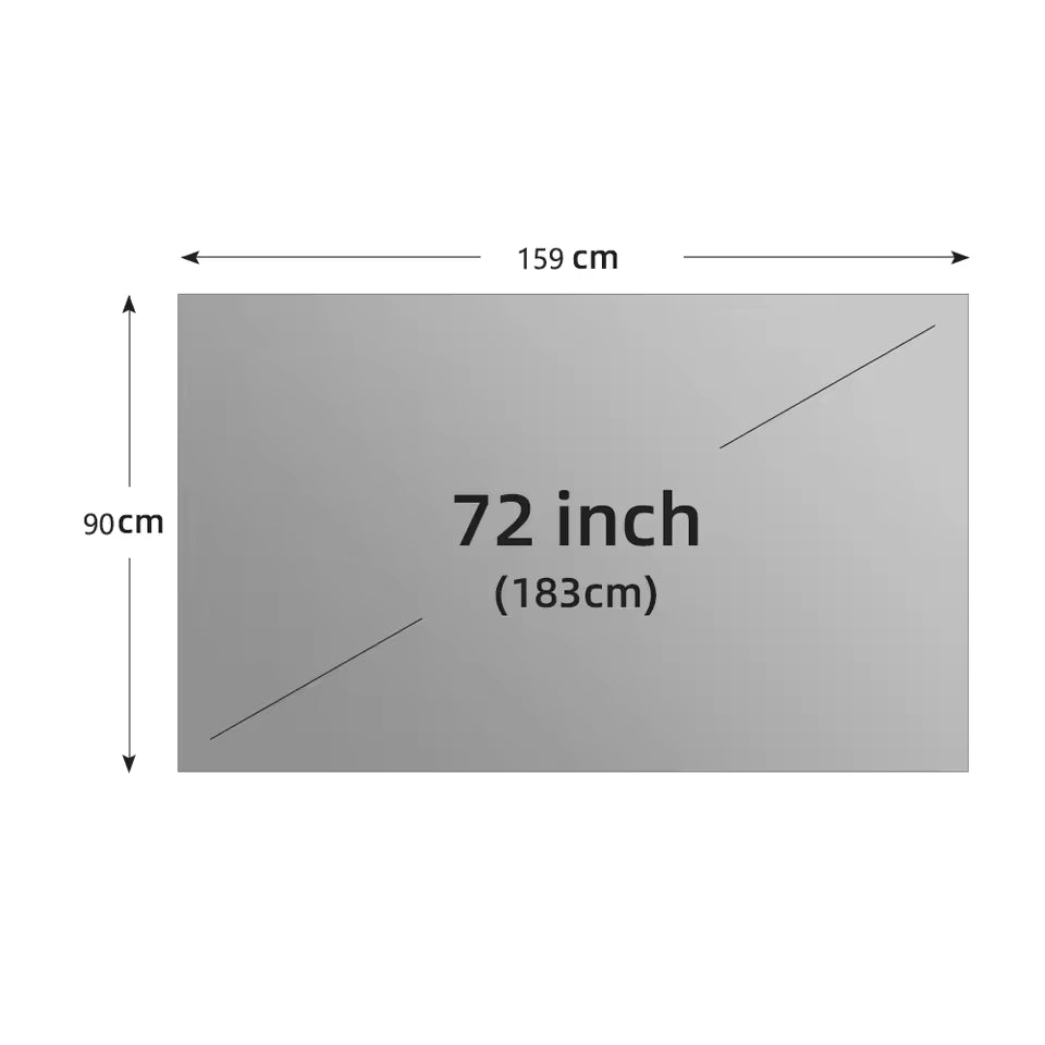 Toile de Projection 4K Surface Mate – Tissu Épais Anti-plis Haute Densité 16:9 – Multitaille (60" à 133")
